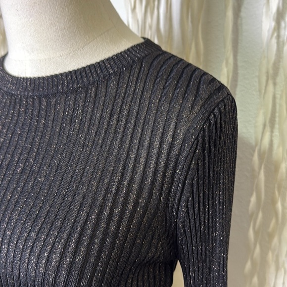 AllSaints Kowlo Shine Metallic Long Sleeve Cropped Sweater Size Small - Picture 10 of 12